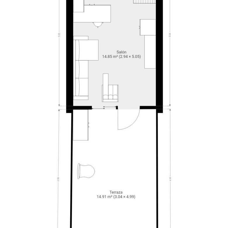 Encantador Duplex con terraza privada cerca del campo de golf